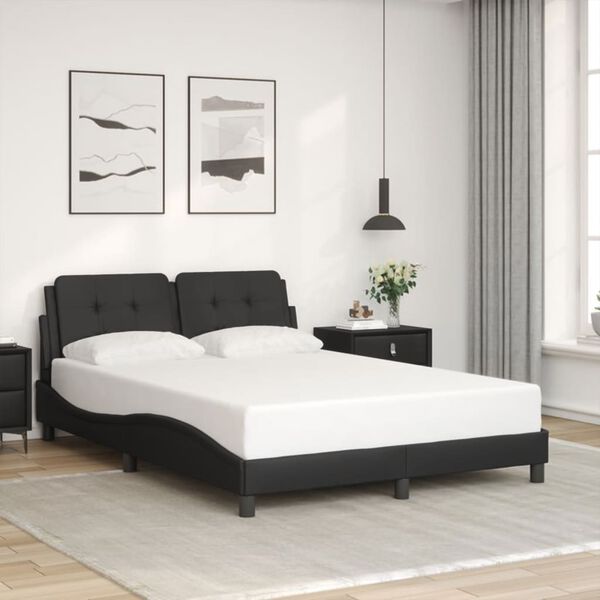 vidaXL Bed Frame without Mattress "Zadar" Black 120x200 cm Faux Leather