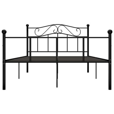 Vidaxl Bed Frame Black Metal 140x200 Cm, Greenforest Metal Bed Frame Instructions Pdf