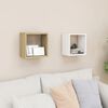 vidaXL Wall Cube Shelves 2 pcs White and Sonoma Oak 26x15x26 cm