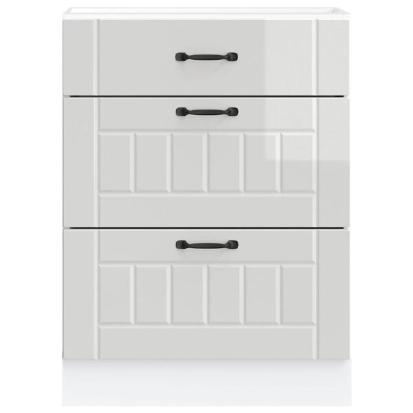 vidaXL Kitchen Base Cabinet "Lucca" High Gloss White Engineered Wood