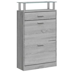 vidaXL Shoe Cabinet Grey Sonoma 63x24x104 cm Engineered Wood