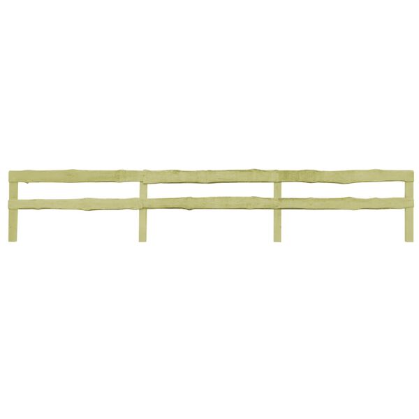 vidaXL 2-Rail Garden Fence Impregnated Pinewood 510x90 cm