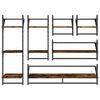 vidaXL 6 Piece Wall Shelf Set with Bars Smoked Oak Engineered Wood
