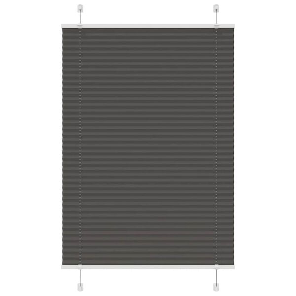 vidaXL Pleated Blind Black 85x150 cm Fabric Width 84.4 cm Polyester