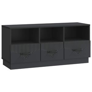 vidaXL TV Cabinet with Drawer Black 102 x 34.5 x 47 cm Engineered Wood