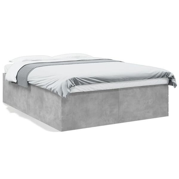 vidaXL Bed Frame without Mattress Concrete Grey 150x200 cm