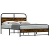 vidaXL Bed Frame Without Mattress 140x190 cm Smoked Oak Engineered Wood