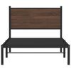 vidaXL Metal Bed Frame without Mattress Brown Oak 107x203 cm