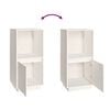 vidaXL Sideboard White 38x35x80 cm Solid Wood Pine