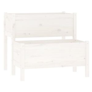 vidaXL Planter White 84.5x84x75 cm Solid Wood Pine