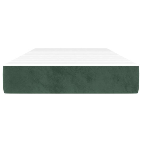 vidaXL Pocket Spring Bed Mattress Dark Green 80x200x20 cm Velvet