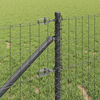 vidaXL Fence with Post Grey 0.4 x 50 m Steel and PVC