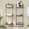 vidaXL 3-Tier Wall Shelves with Bars 2 pcs Smoked Oak 30x25x100 cm