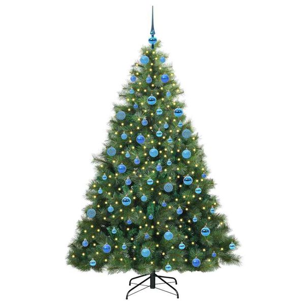vidaXL Artificial Christmas Tree with 300 LEDs Green 180 cm PE and PVC