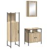 vidaXL Bathroom Furniture Set with Shelf 3 pcs Brown Engineered wood