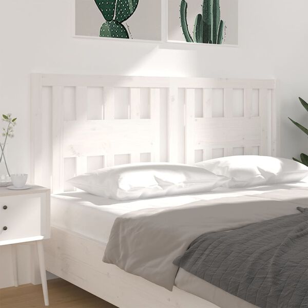 vidaXL Headboard White 126x4x100 cm Solid Wood Pine