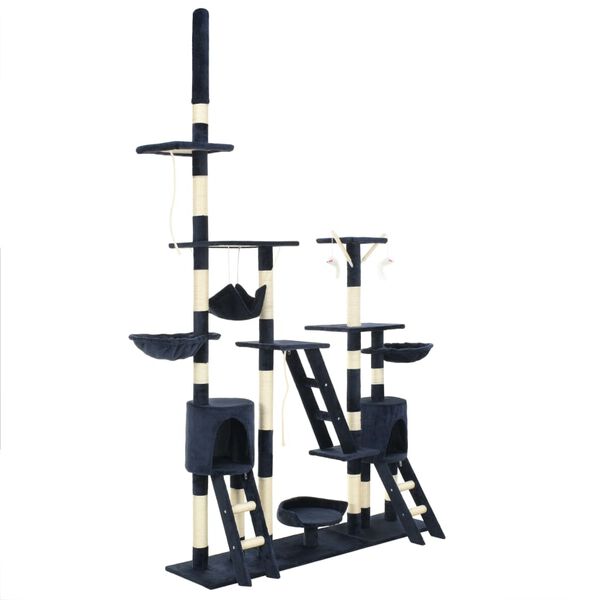 vidaXL Cat Tree with Sisal Scratching Posts 230-250 cm Blue