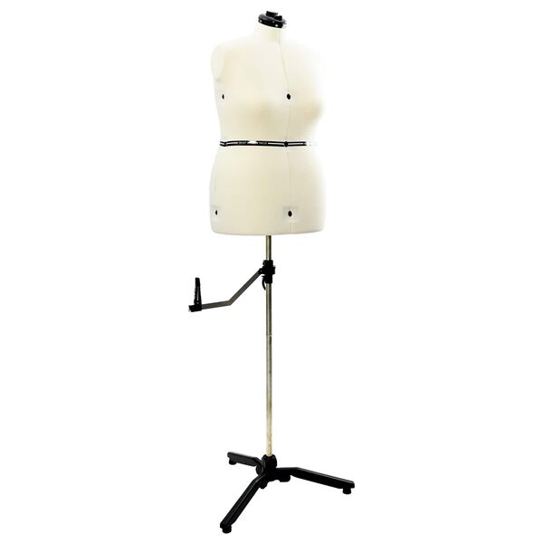 vidaXL Adjustable Dress Form Female Height Adjustable Cream L Velvet