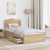 vidaXL Bed Frame with Headboard Sonoma Oak 75 x 190 cm Engineered Wood