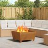 vidaXL Fire Pit Brown 80 x 80 x 43 cm Steel