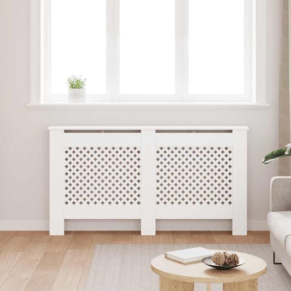 vidaXL Radiator Cover White 152x19x81.5 cm MDF