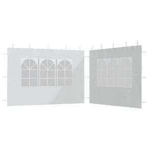 vidaXL Party Tent Sidewall 2 pcs with Window PE White