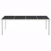 vidaXL Garden Table Black 220x90x74.5 cm Steel