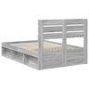 vidaXL Bed Frame Grey Sonoma 120 x 200 cm Solid Pine Wood