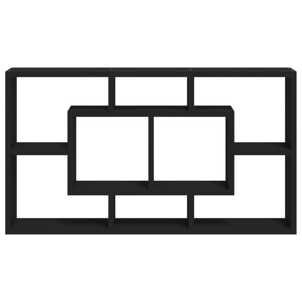 vidaXL Wall Display Shelf 8 Compartments Black
