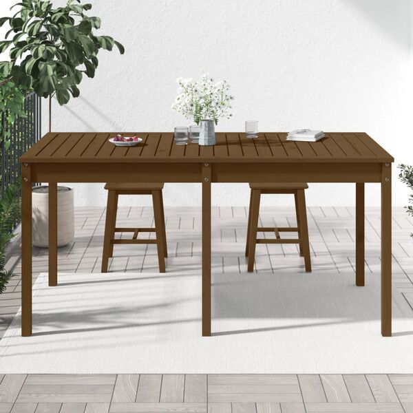 vidaXL Garden Table Honey Brown 159.5x82.5x76 cm Solid Wood Pine