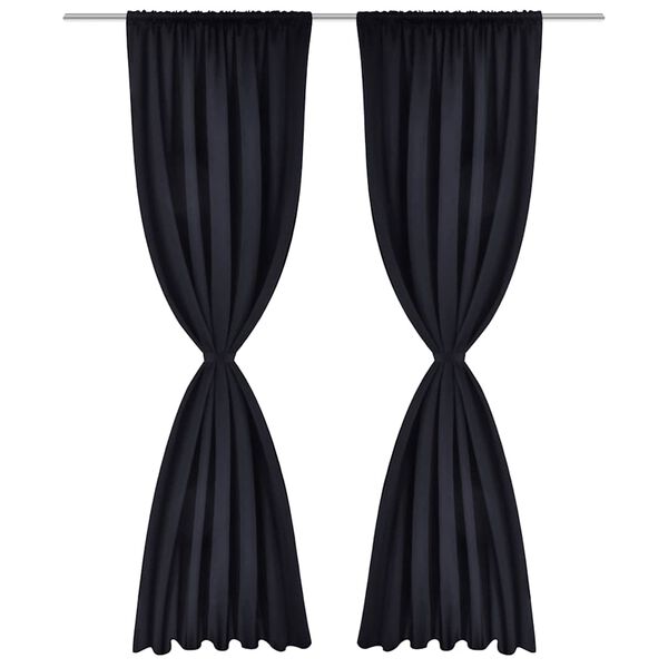 2 pcs Black Slot-Headed Blackout Curtains 135 x 245 cm