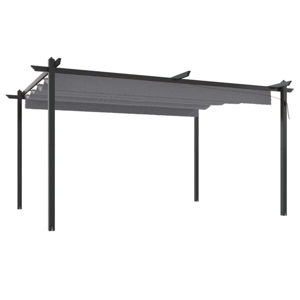 vidaXL Garden Gazebo with Retractable Roof 4x3 m Anthracite
