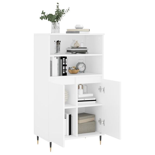 vidaXL Highboard White 60x36x110 cm Engineered Wood