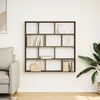 vidaXL Wall Cube Shelf 12 Compartments Smoked Oak Engineered Wood