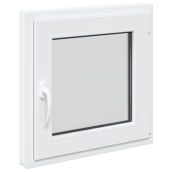Basement Window Manual RISOR White 60 x 60 cm PVC and Glass