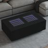 vidaXL Coffee Table with Infinity LED Black 116x69x40 cm