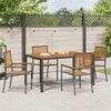 vidaXL Garden Dining Set 5 pcs Black and Brown Poly Rattan