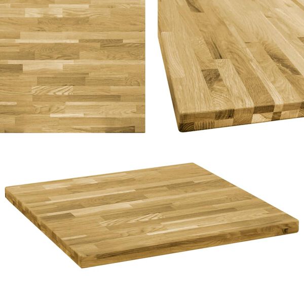 vidaXL Table Top Solid Oak Wood Square 44 mm 80x80 cm
