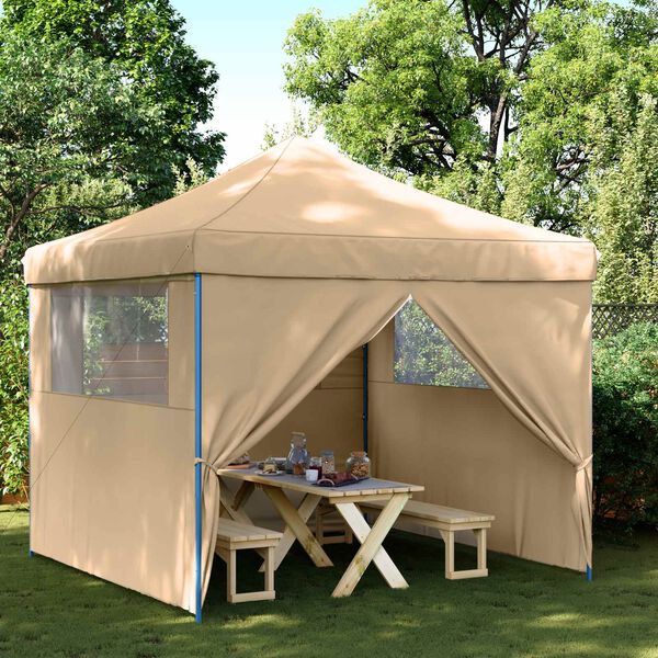 vidaXL Party Tent Folding Beige 292 x 292 x 315 cm Oxford Fabric