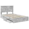 vidaXL Storage Bed Concrete Grey 135 x 190 cm Engineered Wood