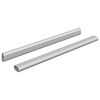 vidaXL Closet Rod 2 pcs Silver 372 x 15 x 29 mm Aluminium Alloy