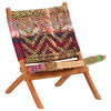 vidaXL Folding Chindi Chair Multicolours Fabric
