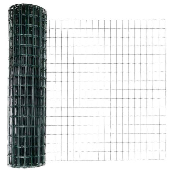 vidaXL Fence with Post Green 1.2 x 10 m Steel and PVC