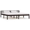 vidaXL Bed Frame without Mattress Dark Brown Solid Pine Wood 180x200 cm Super King