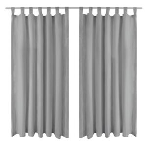 vidaXL Micro-Satin Curtains 2 pcs with Loops 140x175 cm Grey