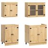 vidaXL Cabinet with Shelf with Storage 4 pcs Honey Solid Pine Wood