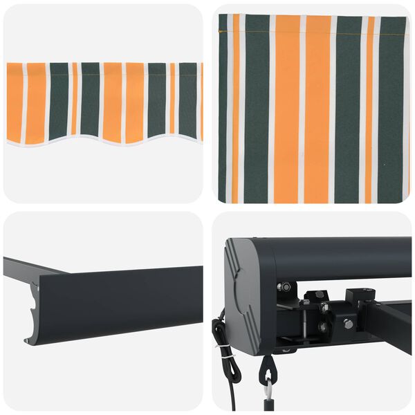 vidaXL Awning Green and Yellow 300 x 250 x 165 cm