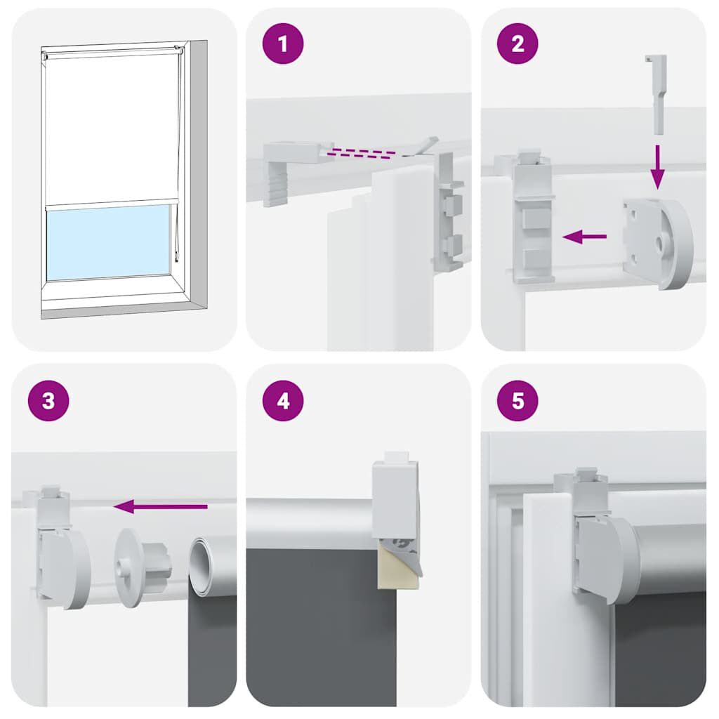 vidaXL Roller Blind Blackout Black 120x230 cm Fabric Width 116.6 cm Polyester