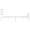 vidaXL Metal Bed Frame without Mattress with Footboard White 180x200cm