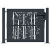 vidaXL Garden Gate Anthracite 100x75 cm Steel Bamboo Design